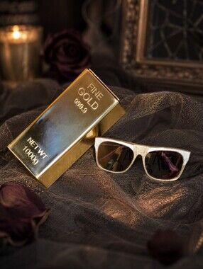 Vintage Frames Corey Shapiro Rude Metal Gold Sunglasses Silver Gold NWT